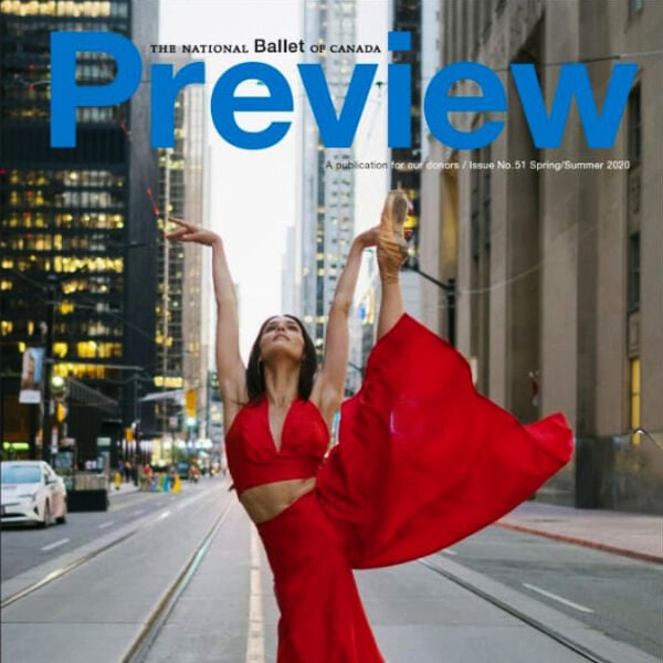 Antonella Martinelli on the front cover of the Preview of the National Ballet of Canada